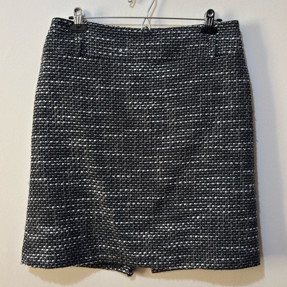 Black & White Tweed A-Line Skirt